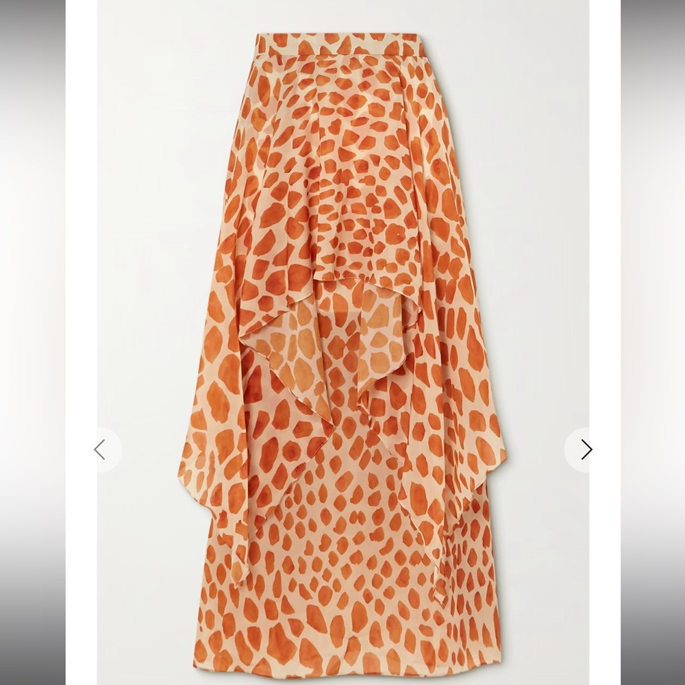 PatBO Margot layered printed chiffon maxi skirt